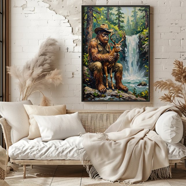 Sylvan Sanctuary: Bigfoot's Gentle Touch Poster (Creator Uploaded)