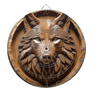 Sylvan Sentinel: The Majestic Wood Wolf Print Dartboard