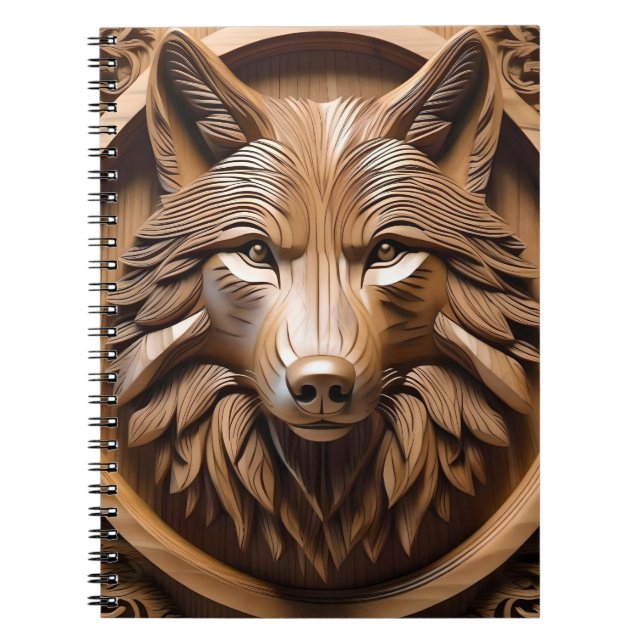 Sylvan Sentinel: The Majestic Wood Wolf Print Notebook (Front)