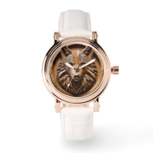 Sylvan Sentinel: The Majestic Wood Wolf Print Watch