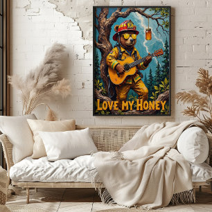 Sylvan Strums: Bear's Honeyed Refrain Poster