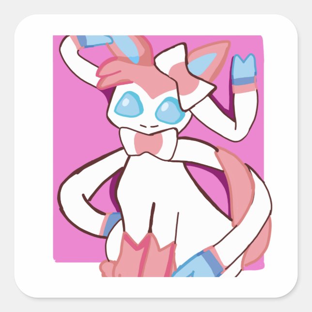 Sylveon (pokemon) square sticker (Front)