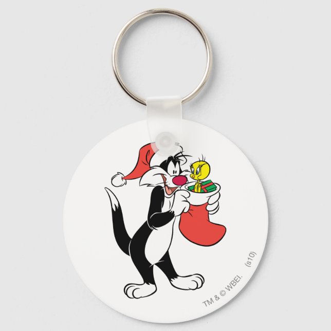 SYLVESTER™ Cat with Stocking Key Ring (Front)