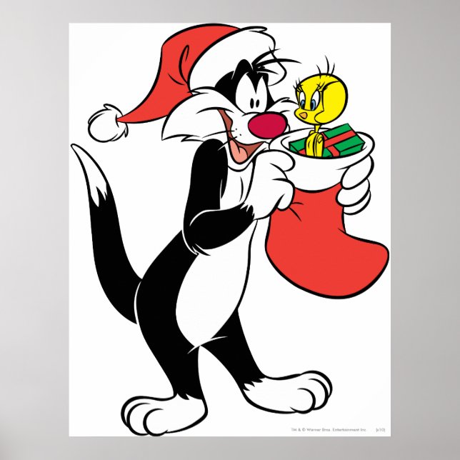 SYLVESTER™ Cat with Stocking Poster (Front)