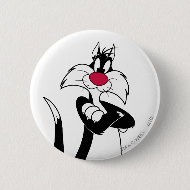 SYLVESTER™ Red Nose 6 Cm Round Badge (Front)