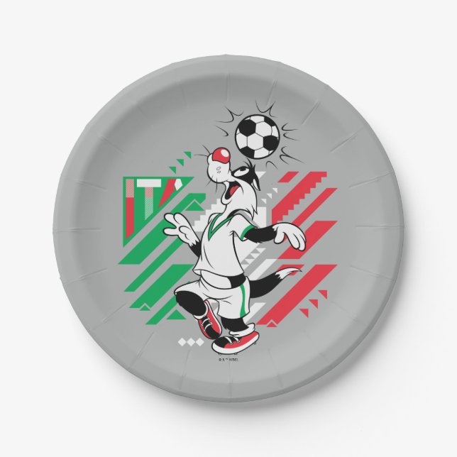 SYLVESTER™ Team Italy Soccer Graphic Paper Plate (Front)