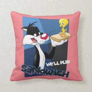 SYLVESTER™ & TWEETY™ "We'll Play Sandwich" Cushion