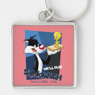 SYLVESTER™ & TWEETY™ "We'll Play Sandwich" Key Ring
