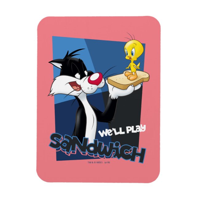 SYLVESTER™ & TWEETY™ "We'll Play Sandwich" Magnet (Vertical)