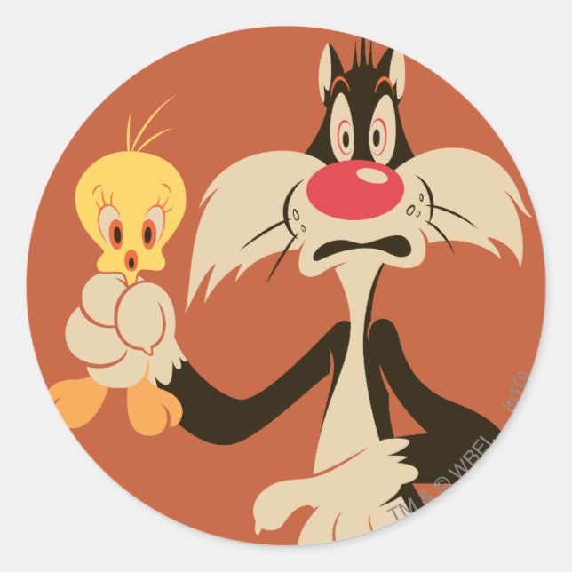SYLVESTER™ with TWEETY™ Classic Round Sticker (Front)