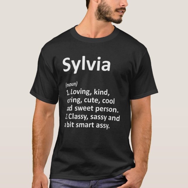 SYLVIA Definition Personalised Name Funny Birthday T-Shirt (Front)