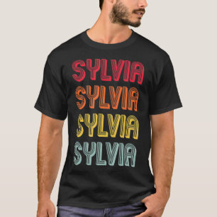 SYLVIA Gift Name Personalised Retro Vintage 80s 90 T-Shirt
