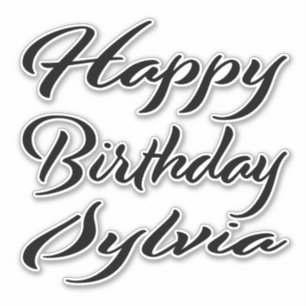 Sylvia Name Vorname black Sticker Geburtstag