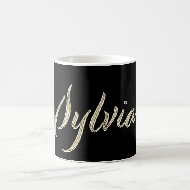 Sylvia white Handwriting Tasse Kaffeetasse Coffee Mug (Center)