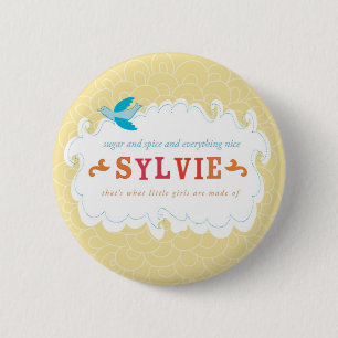 sylvie 6 cm round badge