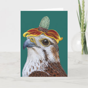 Sylvie the prairie falcon  Folded Greeting Card
