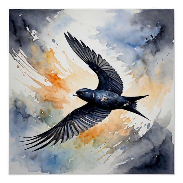 Symbiotic Sky Dancer: Graceful Swift BIrd  Poster (Front)