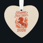 Symbol 2026 Fire Red Horse Ornament<br><div class="desc">Symbol 2026 Fire Red Horse</div>
