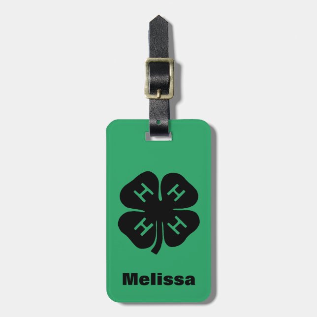 Symbol: 4-H Club Luggage Tag (Front Vertical)