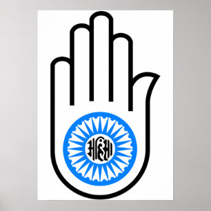 Symbol Ahimsa Hindu Buddhist Jainist Jainism Hand Poster