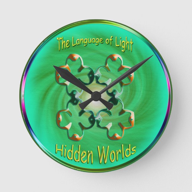 Symbol artwork of soul qualities round clock (Front)