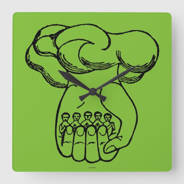 Symbol: Divine Hand Square Wall Clock (Front)