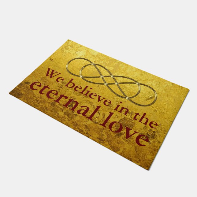 Symbol double Infinity - antique gold + backgr. Doormat (Angled)