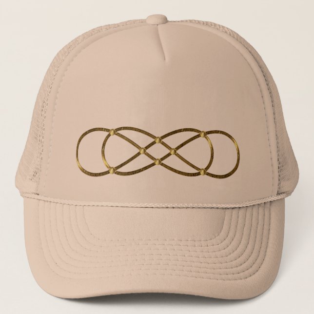 Symbol double Infinity - Antique Gold Trucker Hat (Front)