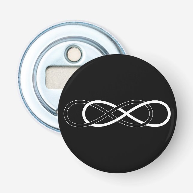 Symbol double Infinity - Black & White Bottle Opener (Front)