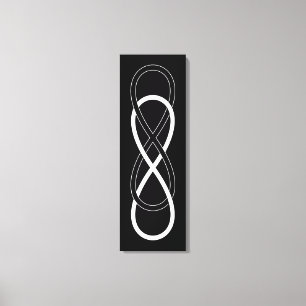 Symbol double Infinity - Black & White Canvas Print