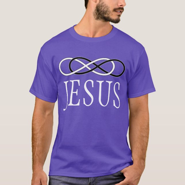 Symbol double Infinity - Black & White + JESUS T-Shirt (Front)