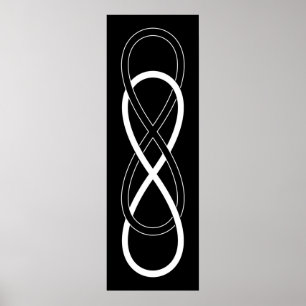 Symbol double Infinity - Black & White Poster