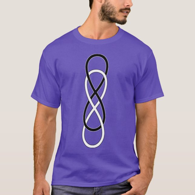 Symbol double Infinity - Black & White T-Shirt (Front)