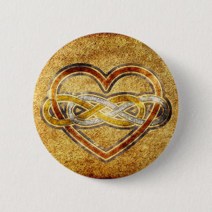 Symbol double Infinity Heart BiColor 6 Cm Round Badge