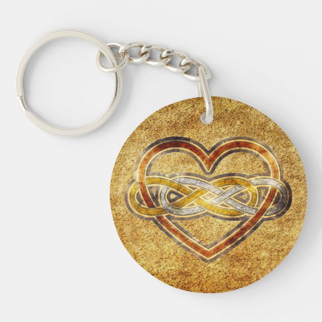 Symbol double Infinity Heart BiColor Key Ring (Front)