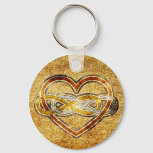 Symbol double Infinity Heart BiColor Key Ring