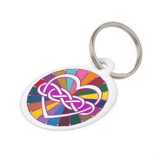 Symbol double Infinity Heart colourful shine Pet Tag