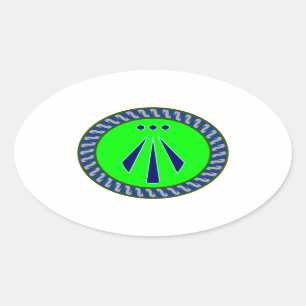 Symbol Druiden druids awen Oval Sticker