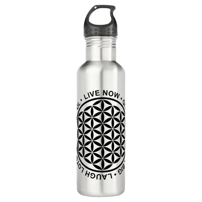 Symbol Flower Of Life - Rules Of Life 1 710 Ml Water Bottle (Front)