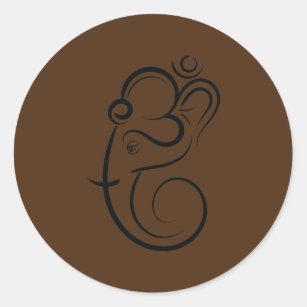 Symbol Ganesha Meditation Spiritual India Classic Round Sticker