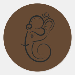 Symbol Ganesha Meditation Spiritual India Classic Round Sticker