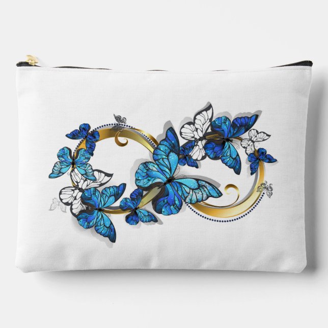 Symbol Infinity of Blue Morpho Butterflies Accessory Pouch (Front)