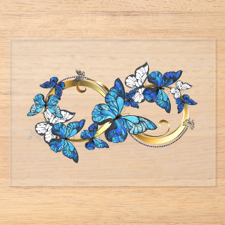 Symbol Infinity of Blue Morpho Butterflies Acrylic Invitations