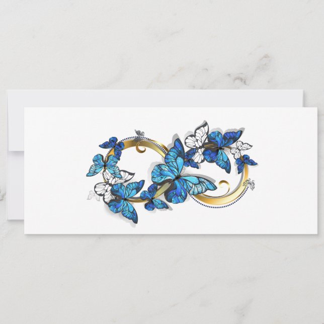 Symbol Infinity of Blue Morpho Butterflies Announcement (Front)