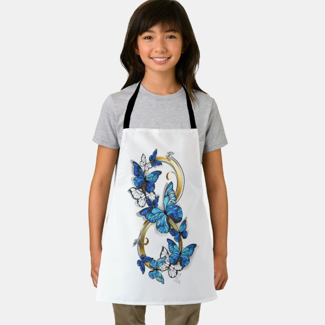 Symbol Infinity of Blue Morpho Butterflies Apron (Insitu)