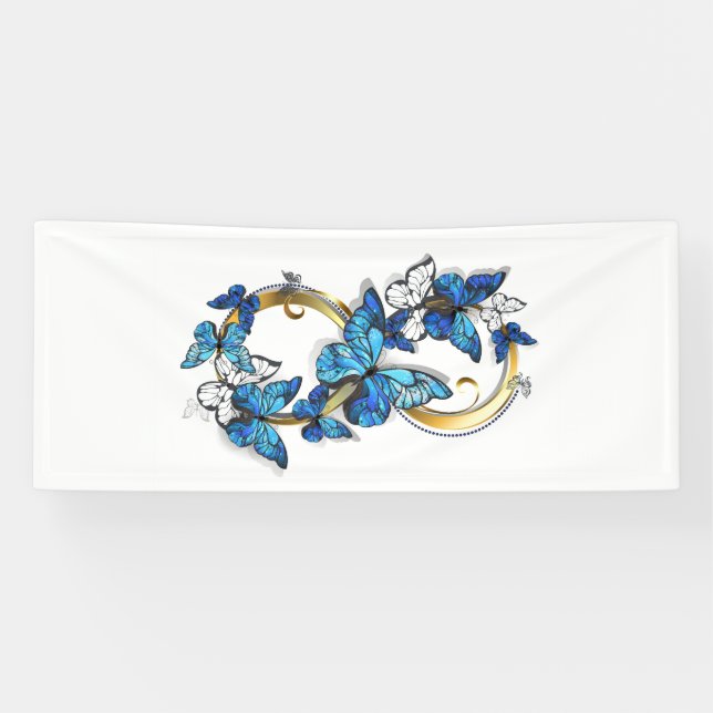 Symbol Infinity of Blue Morpho Butterflies Banner (Horizontal)