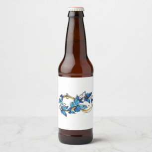 Symbol Infinity of Blue Morpho Butterflies Beer Bottle Label