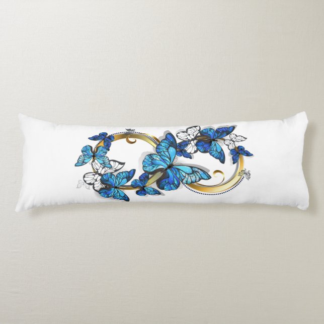 Symbol Infinity of Blue Morpho Butterflies Body Cushion (Front)