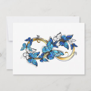 Symbol Infinity of Blue Morpho Butterflies Card