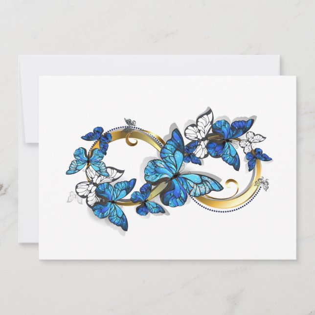 Symbol Infinity of Blue Morpho Butterflies Card (Front)